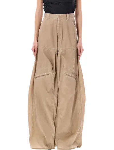 Y/project Branded Wide-leg Relaxed-fit Woven Trousers In Brown