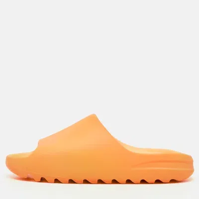 Pre-owned Yeezy X Adidas Orange Rubber Slide Sandals Size 46