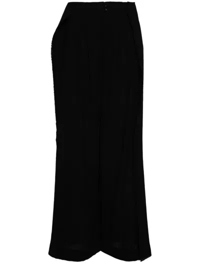 Yehuafan Wide-leg Trousers In Black