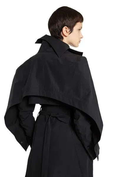 Yehuafan Woman Grey Coats In Black