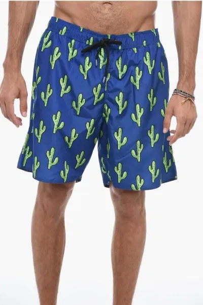 Yes I Am Man Swim Trunks Blue Size L Polyester