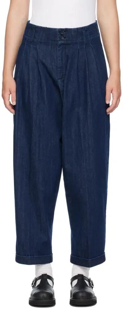 Ymc You Must Create Indigo Keaton Denim Trousers In Blue