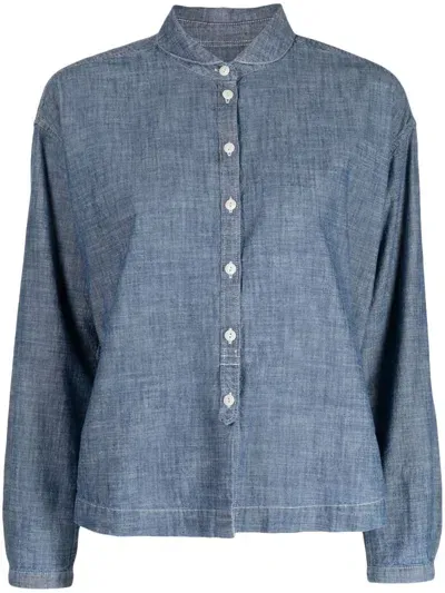 Ymc You Must Create Marianne Long-sleeve Shirt In Blue