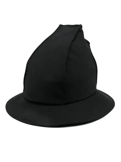 Yohji Yamamoto Asymmetric Hat In Black