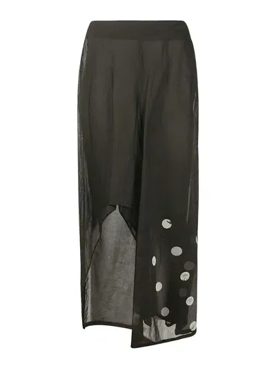 Yohji Yamamoto Asymmetric Midi Skirt In Black