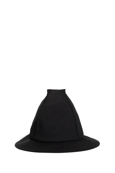 Yohji Yamamoto Structured Hats In Black