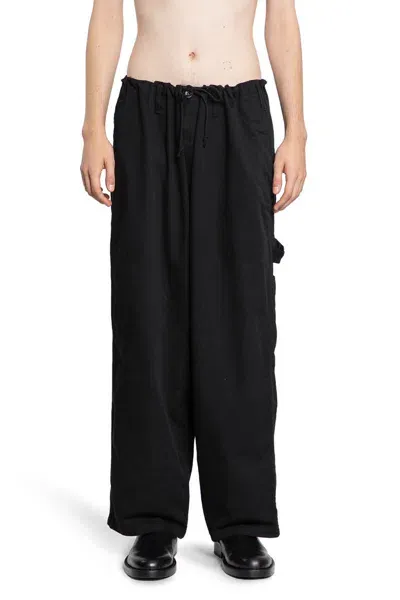 Yohji Yamamoto Black Pleated Cargo Pants