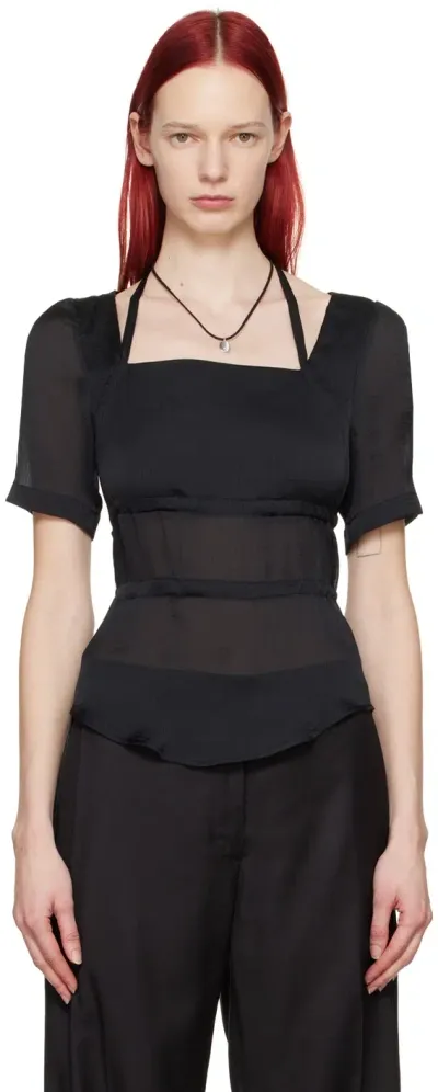 Youth Black Halter Strap Blouse