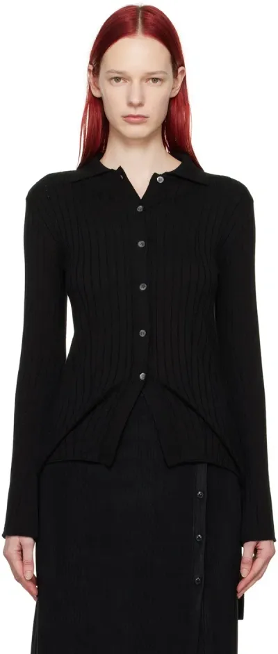 Youth Black Long-line Cardigan