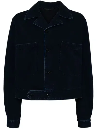 Y's Button Up Denim Jacket In Blue