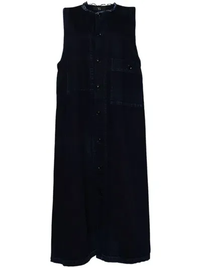 Y's Rough Selvage Dress In Blue