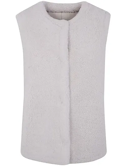 Yves Salomon 60cm Agneau Merino Frise Vest Clothing In White