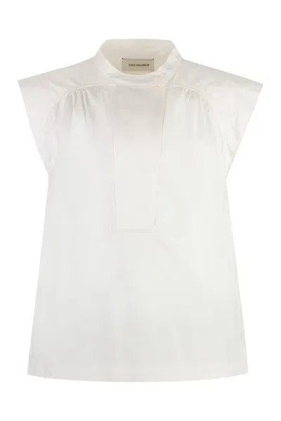 Yves Salomon Cotton Poplin Top In White