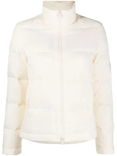 Yves Salomon Logo-patch Padded Down Jacket In White