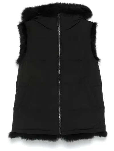 Yves Salomon Reversible Gilet In Black