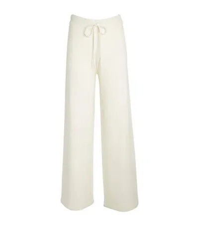 Yves Salomon Wide-leg Knitted Trousers In White