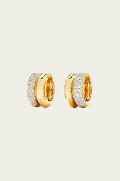 Yvonne Léon Bouees White & Yellow Gold Diamond Earrings