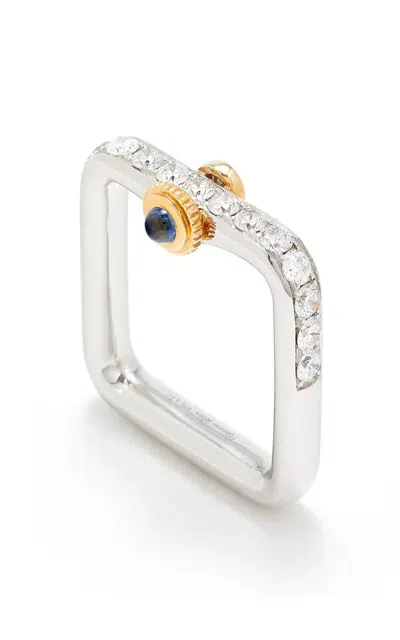 Yvonne Léon Gousset 9k Yellow Gold Diamond; Sapphire Ring