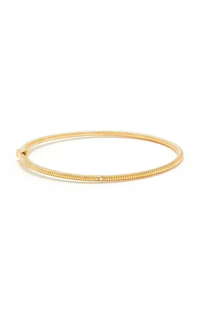 Yvonne Léon Mini Stripped 9k Yellow Gold Diamond Bangle