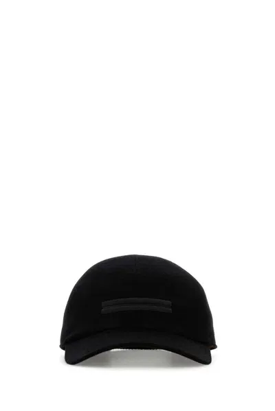 Z Zegna Logo Detailed Baseball Cap In Black