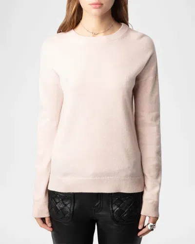 Zadig & Voltaire Cici Elbow-patch Cashmere Sweater In Opera