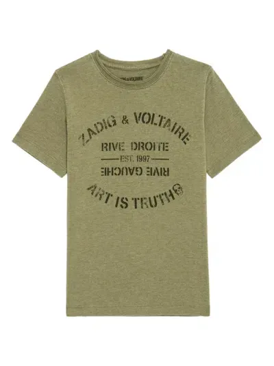 Zadig & Voltaire Kids' Logo-print T-shirt In Green