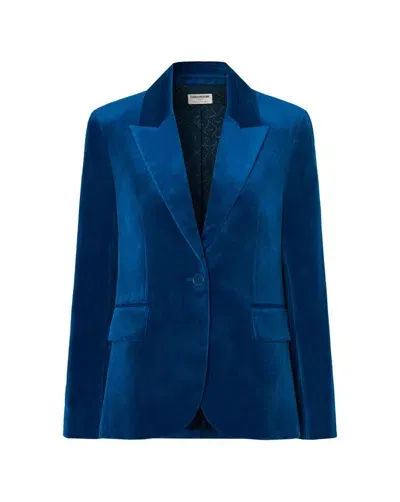 Zadig & Voltaire Vavy Velvet Blazer In Blue