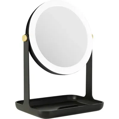 Zadro Back-to-school Lighted Makeup Mirror With Accessory Tray & Phone Holder In Black