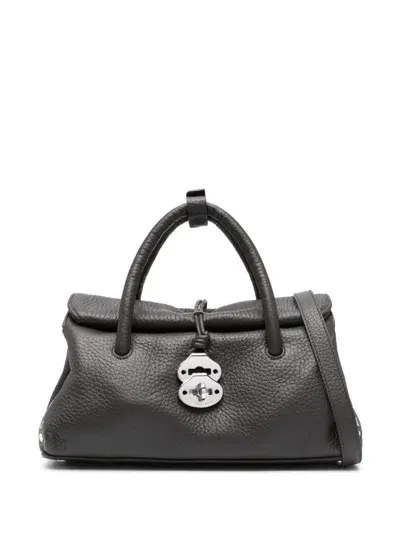 Zanellato Alma Centauro Mall Leather Handbag In Black