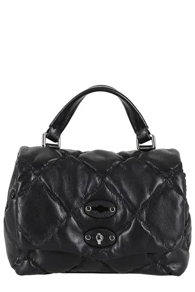 Zanellato Baby Postina Amar Nuvola Quilted Tote Bag In Black