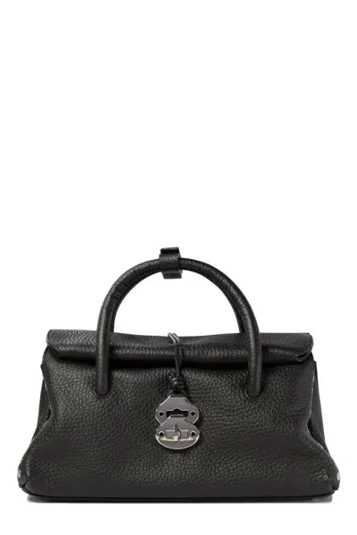 Zanellato Dotta Centauro Small Top Handle Bag In Black