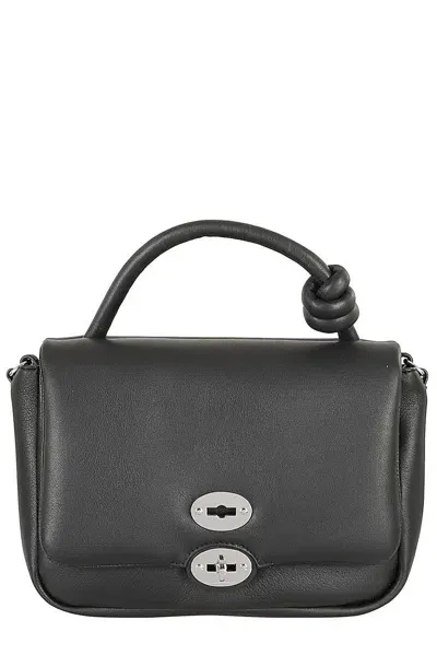 Zanellato Medim Ella Knotted Soft Tote Bag In Black