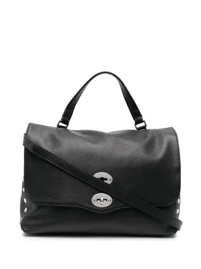 Zanellato Medium Grain Leather Postina Bags In Black