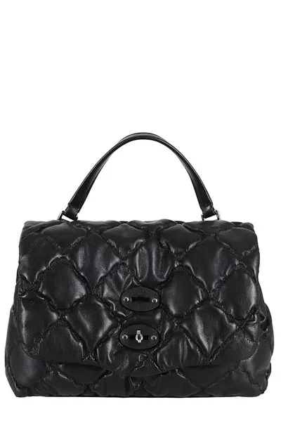 Zanellato Small Postina Amar Nuvola Quilted Tote Bag In Black