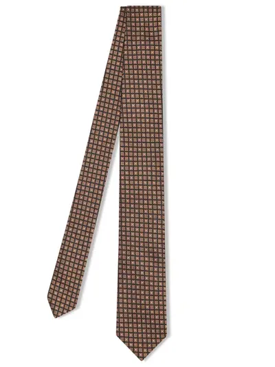 Zegna 8cm Brown Silk Tie