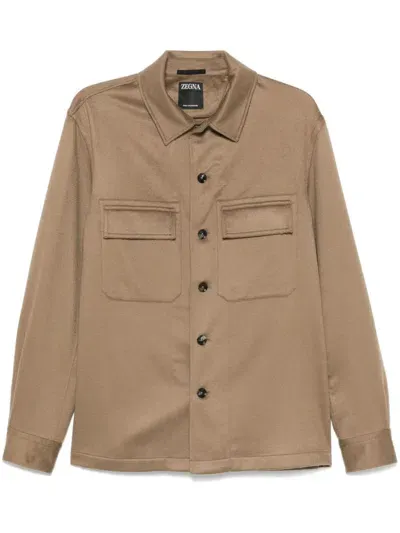 Zegna Alba Shirt In Brown