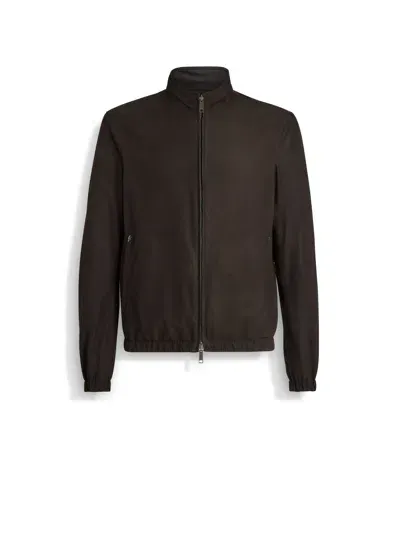 Zegna Nubuck Reversible Blouson In Brown