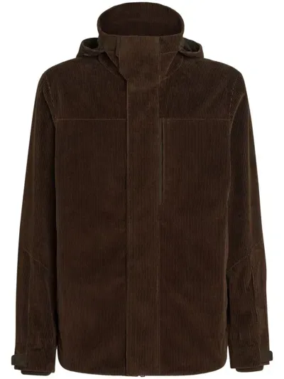 Zegna Cashco Jacket In Brown