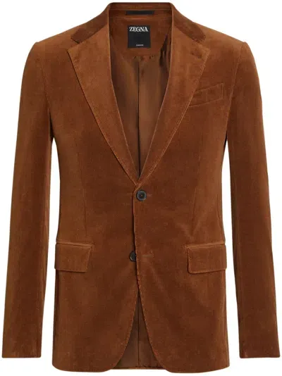 Zegna Cashco Jacket In Brown