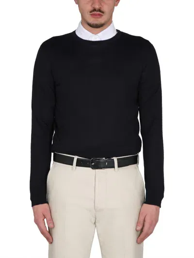 Zegna Cashmere And Silk Crewneck Sweater In Black