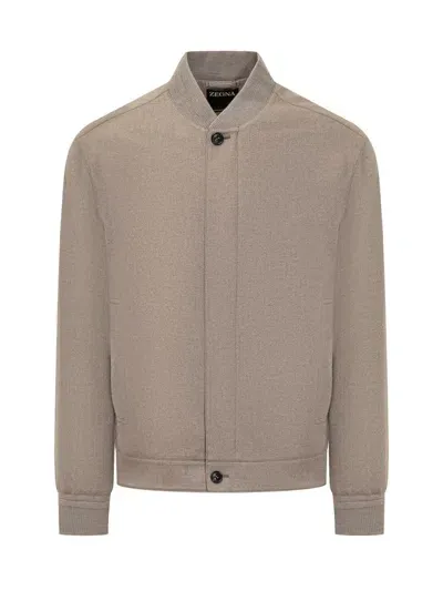 Zegna Cashmere Blouson In Brown