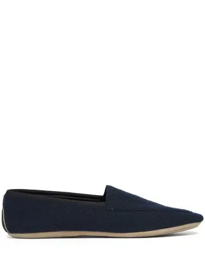 Zegna Cashmere Slippers In Blue