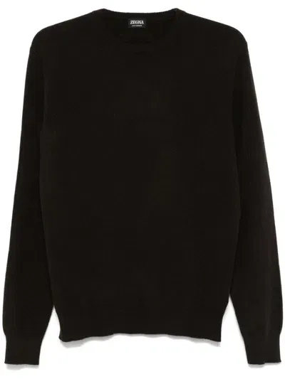 Zegna Cashmere Sweater In Brown