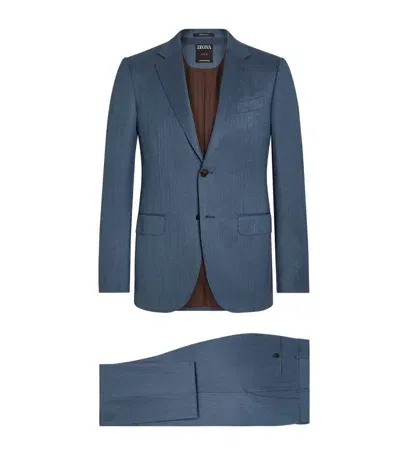 Zegna Centoventimila Wool 2-piece Suit In Blue