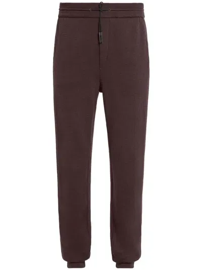 Zegna Drawstring-waistband Track Pants In Brown