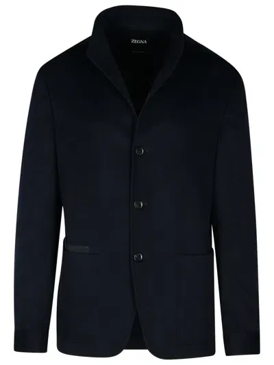 Zegna Men's Alpe Solid Jersey Chore Jacket In Blue