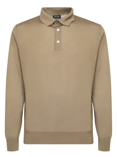 Zegna High Performance Brown Polo Shirt