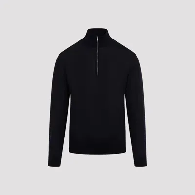 Zegna High Performance Zip Mock Pullover In Blue