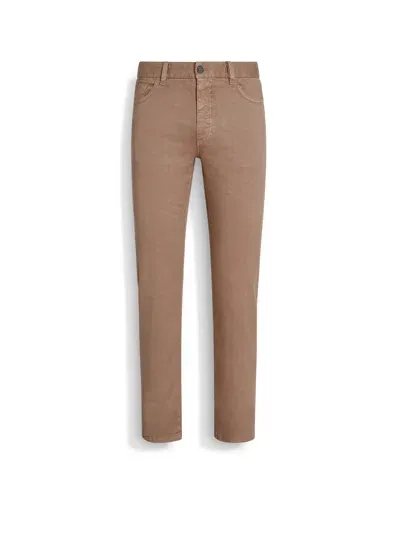 Zegna Roccia Slim-fit Jeans In Brown