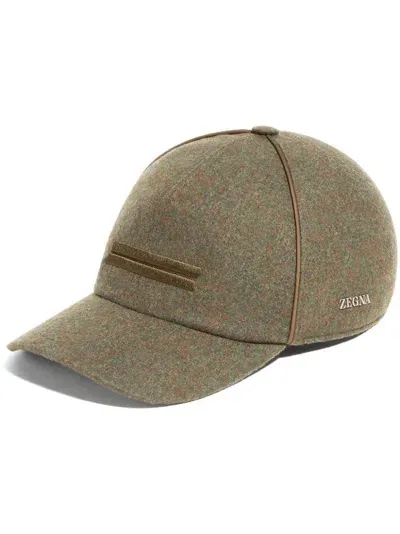 Zegna Logo-lettering Hat In Green